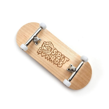 34mm Fingerboard Complete Wood Pro Set-Up (Pre-Assembled, 5-Layers), Pro Trucks, CNC Bearing Wheels, Foam Grip Tape, (Deck: Maple Wood, Trucks: Silver, Wheels: White) 34 mm Pro Fingerboard SPITBOARDS